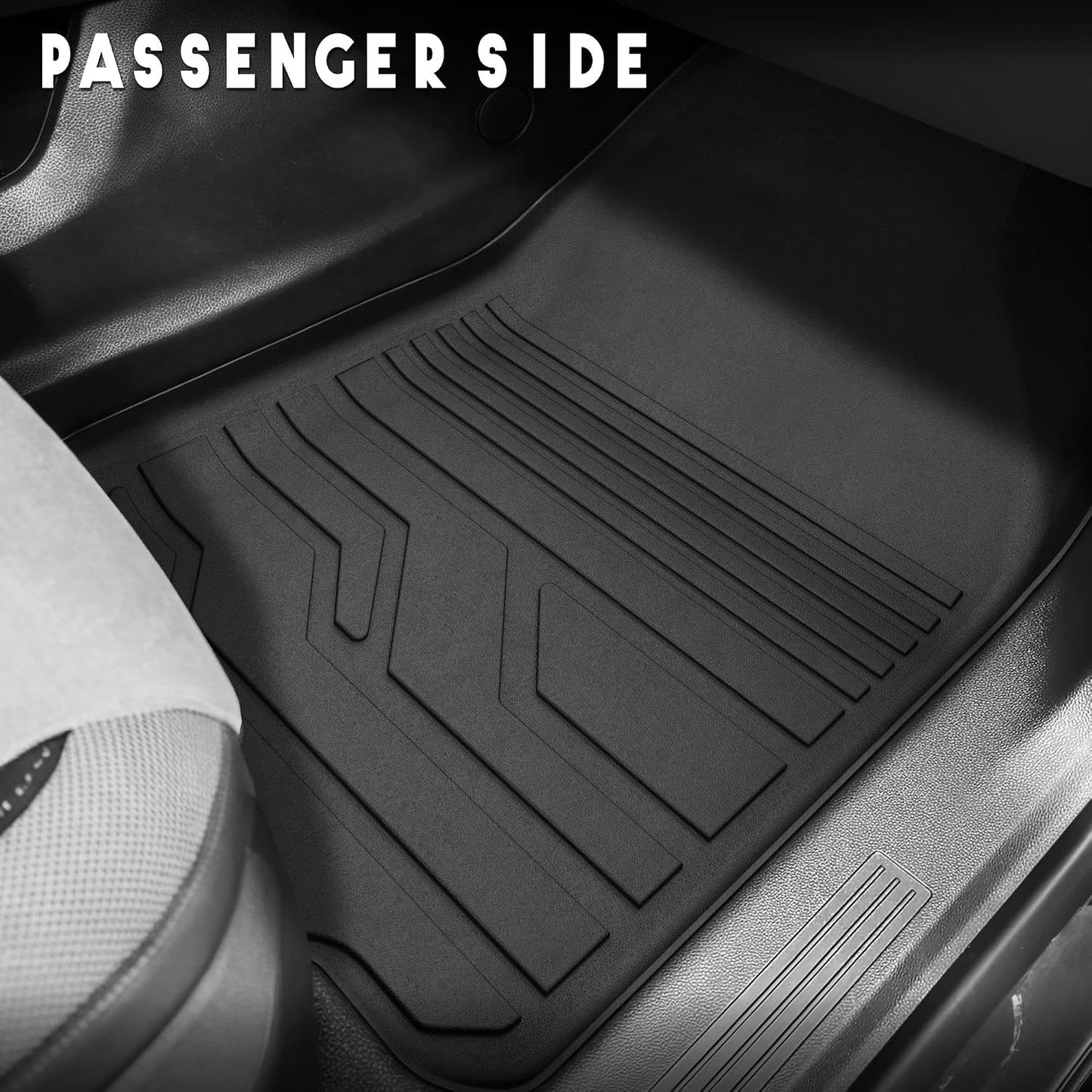 KARPAL Floor Mats for 2007-2013 Chevy Silverado & GMC Sierra 1500 Crew Cab / 2007-2014 2500/3500 HD(Footwell Coverage), All-Weather TPE Custom Fit Floor Liners Car Accessories