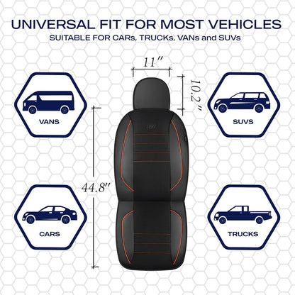 Skechers Air-Cooled Memory Foam Seat Covers,Mesh Thick Car Seat Covers,Piping Leather Car Seat Covers Front Seats,Airbag Compatible,Automotive Comfort Universal FitMost Cars,Vans,Truck,SUV,Black