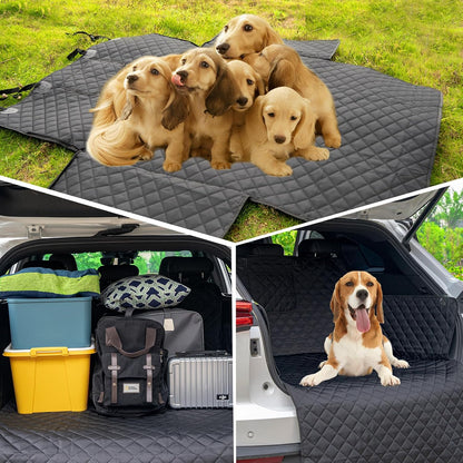 SUV Cargo Liner for Dog Car Seat Cover for Pets Waterproof Cargo Cover Dog Seat Mat for SUVs Sedans Vans with Bumper Flap Protector, Non-Slip, Black 70"x40"