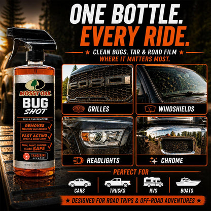 Mossy Oak Road Grime & Tar Remover - Removes Splatter, Road Tar, and Tree Sap - 16 oz, Ready-to-Use, Safe for Cars, Trucks, UTVs and ATVs