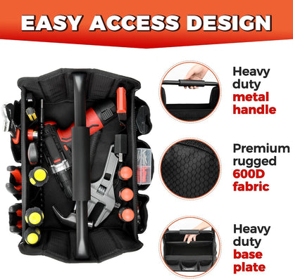 Detailing Caddy Organizer with Handle - Storage, Cars, & Cleaning Caddy for Supplies, Tools, & Home Improvement - Heavy Duty Car Detailing Supplies With Multi-Pockets & Collapsible Tote Design