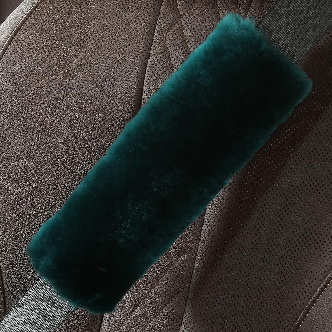 OGLAND Authentic Sheepskin Car Seat Belt Pad,2 Pack Soft Seat Belt Cover for Shoulder Pad Neck Cushion Protector Car Accessories by Genuine Natural Merino Wool (Misty Gray) - Colors B
