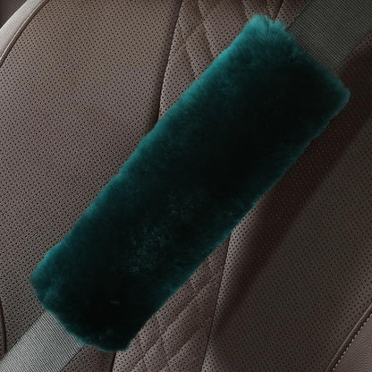 OGLAND Authentic Sheepskin Car Seat Belt Pad,2 Pack Soft Seat Belt Cover for Shoulder Pad Neck Cushion Protector Car Accessories by Genuine Natural Merino Wool (Misty Gray) - Colors B