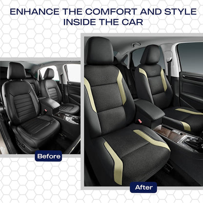 Skechers Memory Foam Seat Covers, Air Cool Mesh Thick Car Seat Covers, Car Seat Covers Front Seats Airbag Compatible, Universal Automotive Comfort for Most Cars, Vans, Trucks, SUV,Black