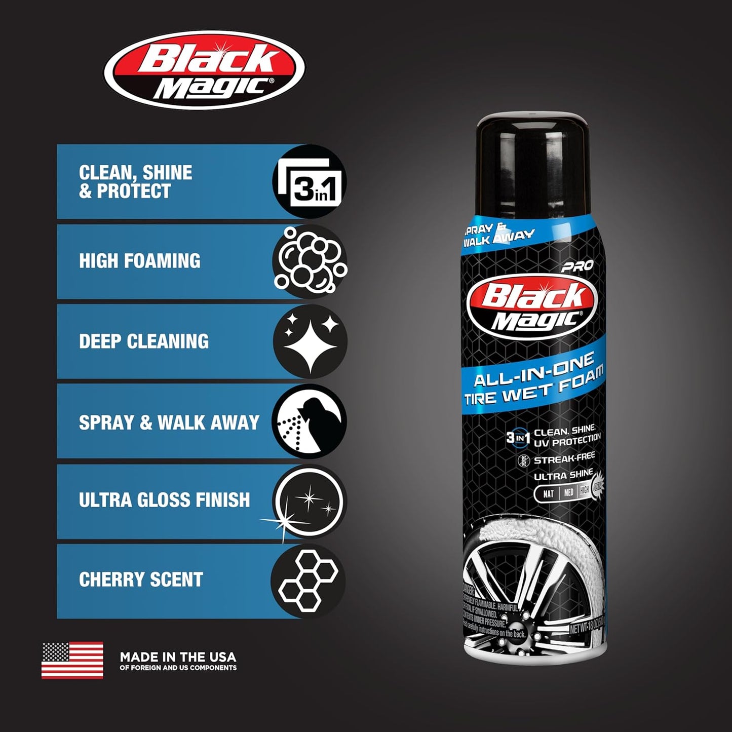 Black Magic 120218 No Scrub All Wheel Cleaner, 23 oz. (Pack of 2) - No Scrubbing Needed, Just Apply, Hose Off and Wipe for Clean Wheels Every Time
