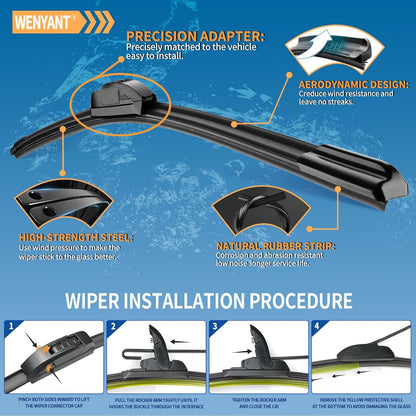28"/28" Windshield Wipers Compatible with Ford Edge 2015-2020 Focus 2012-2018 Escape/Fusion 2013-2019 Front Wiper Blades for My Car Original Equipment Automotive Replacement (Set of 2) - Colors A
