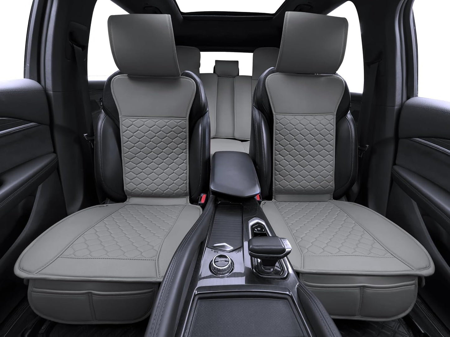 Elantrip 2PCs Front Car Seat Covers Leather Water Proof Seat Protector Universal fit for Most Cars SUVs and Trucks Black