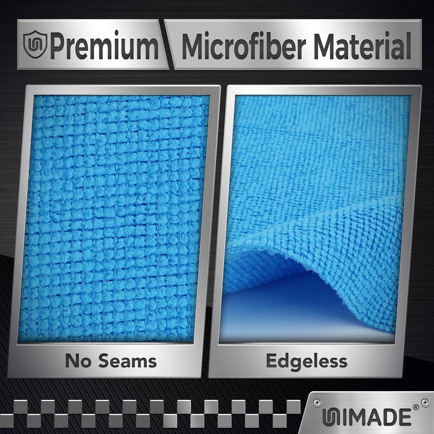 UNIMADE Microfiber Cleaning Cloth, 100 Pack Microfiber Towels for Cars Commercial Grade Work Rags Bulk Detailing Cloth for Automotive Bar Mechanic Restaurant Garage Housekeeping, 11.5"x 11.5", Grey
