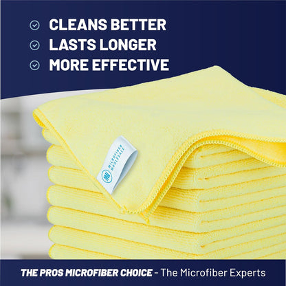 Microfiber Wholesale MW Pro 16x16 Auto Detailing Towels - Plush Car Drying Cloths for Wax Removal, Interiors & Body Shops - Scratch Free (Black, 12-Pack)