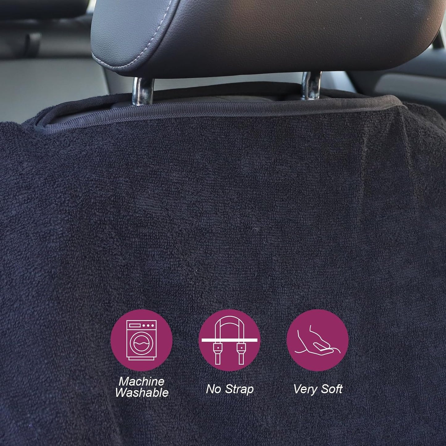 Car Seat Cover Protector Front Seats,for Gym Workout,Running,Swimming,Beach and Hiking,Waterproof Sweat Towel Bucket Seat Covers for Cars SUV Trucks (Black, 1Pcs)