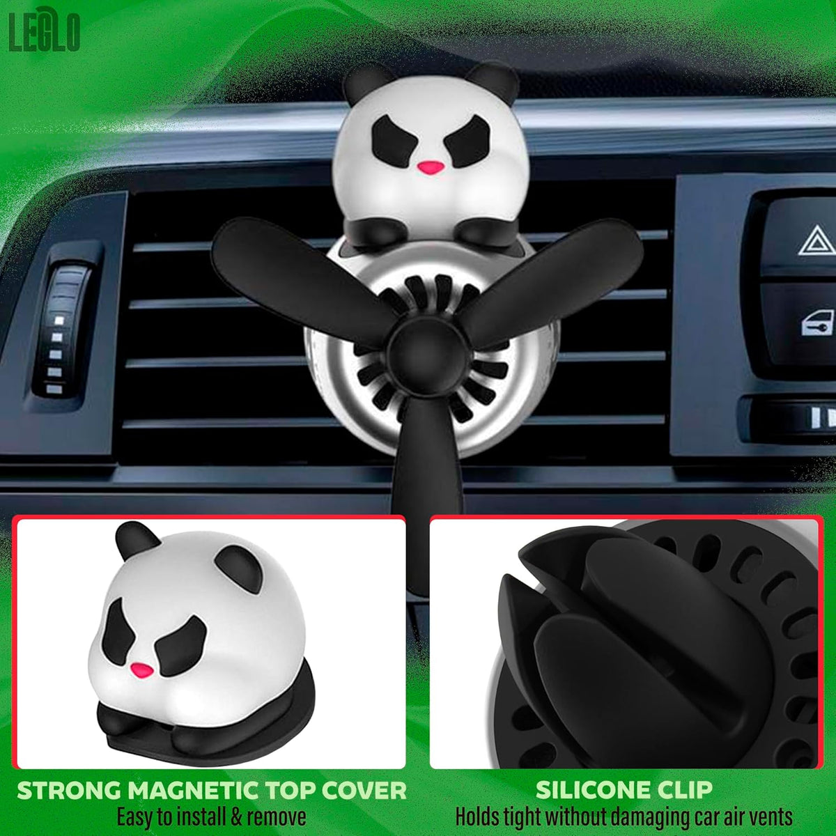 Car Vent Clips - Bear Pilot Car Air Freshener Vent Clip with Rotating Propeller, Durable and Easy to Install, 2.1"x2.5"x2.4" Versatile Size, 2 Aroma Tablets Included, Adds a Playful Touch to Interior