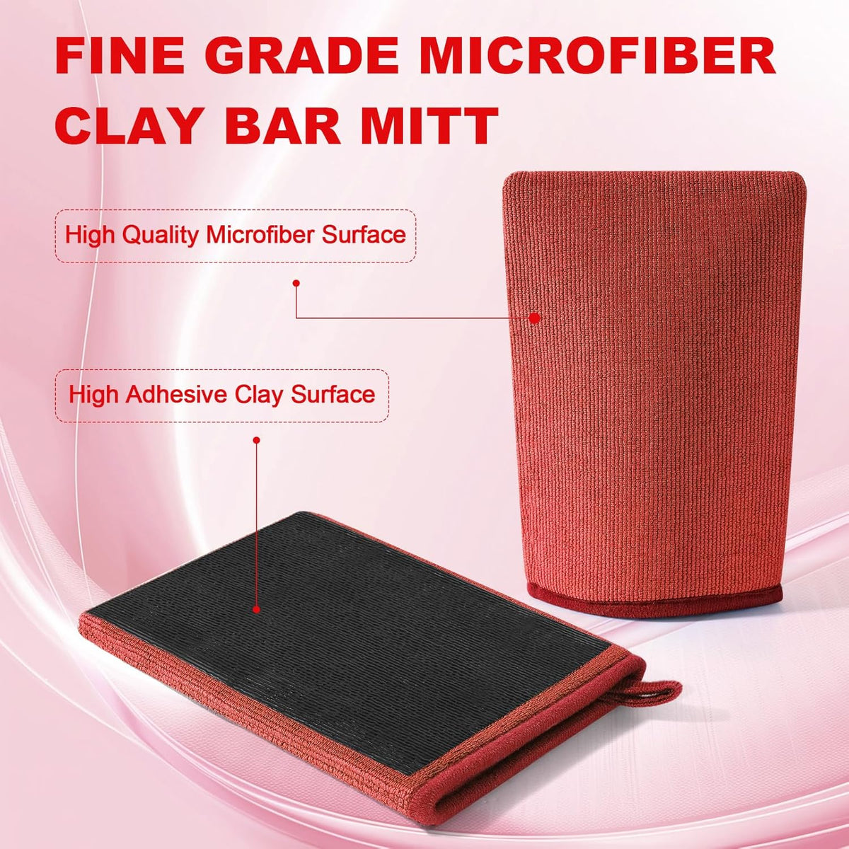 Clay Mitt Auto Detailing 4 Pack, Fine Grade Microfiber Car Clay Bar Mitt, DIY Detail Tool & Kit Car Detailing Alternative (Blue)