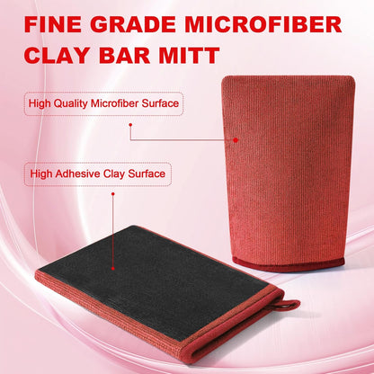 Clay Mitt Auto Detailing 4 Pack, Fine Grade Microfiber Car Clay Bar Mitt, DIY Detail Tool & Kit Car Detailing Alternative (Blue)