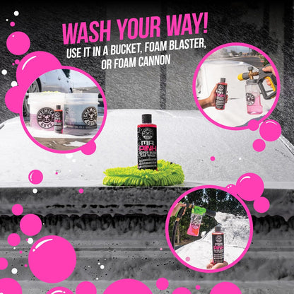 Chemical Guys Mr. Pink Car Wash Soap - 16 oz Super Suds Foaming Car Wash Soap for Cannon, Blaster, or Bucket Washing - pH Balanced, Safe on Wax, Sealant, Ceramic, and Clear Coat Finishes