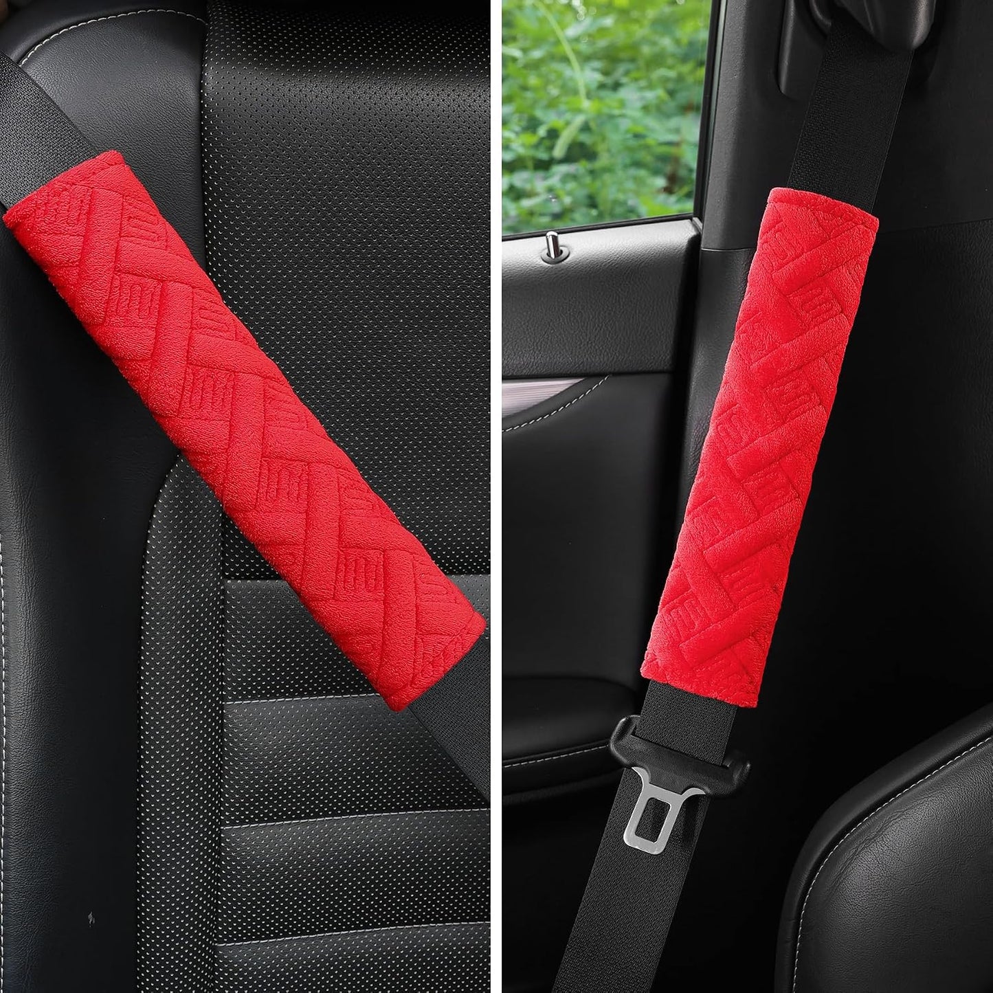 JUSTTOP 2-Pack Universal Car Seat Belt Pads Cover for A More Comfortable Driving, Seat Belt Shoulder Strap Covers Harness Pad for Car Interior Accessories(Black)