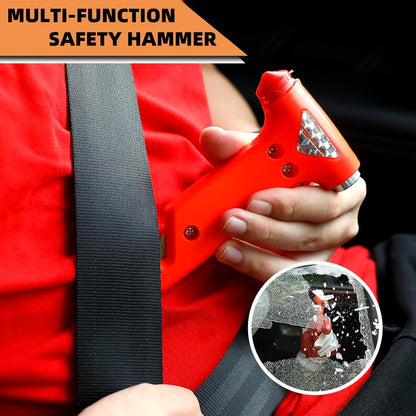 Car Roadside Emergency Kit,Auto Vehicle Truck Safety Emergency Road Side Assistance Kits with Jumper Cables,Safety Hammer,Reflective Warning Triangle,Tire Pressure Gauge,Tow Rope,etc