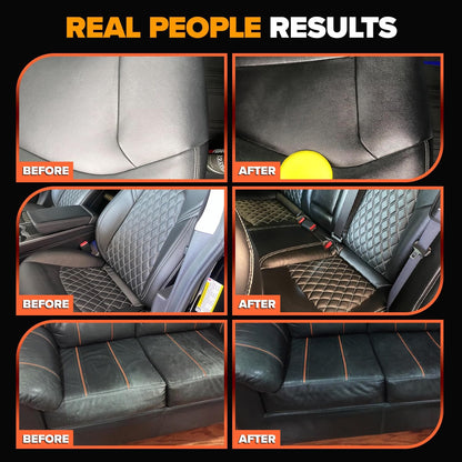 Leather Couch Conditioner & Restorer - Full Leather Restore & Conditioning Kit with Applicator Pad for Car Seats, Couch, Furniture, Shoe, Sofa, Bag & Purses - 18 fl. oz.