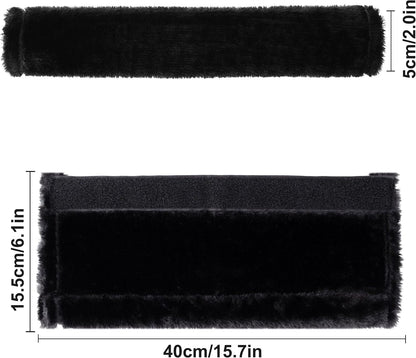 Amooca Soft Faux Fur Universal Fit Seatbelt Cover Car Truck SUV Airplane Seat Belt Shoulder Pad for Carmera Backpack Straps Neck Cushion Protector 2 Pack 10.5in Dark Gray