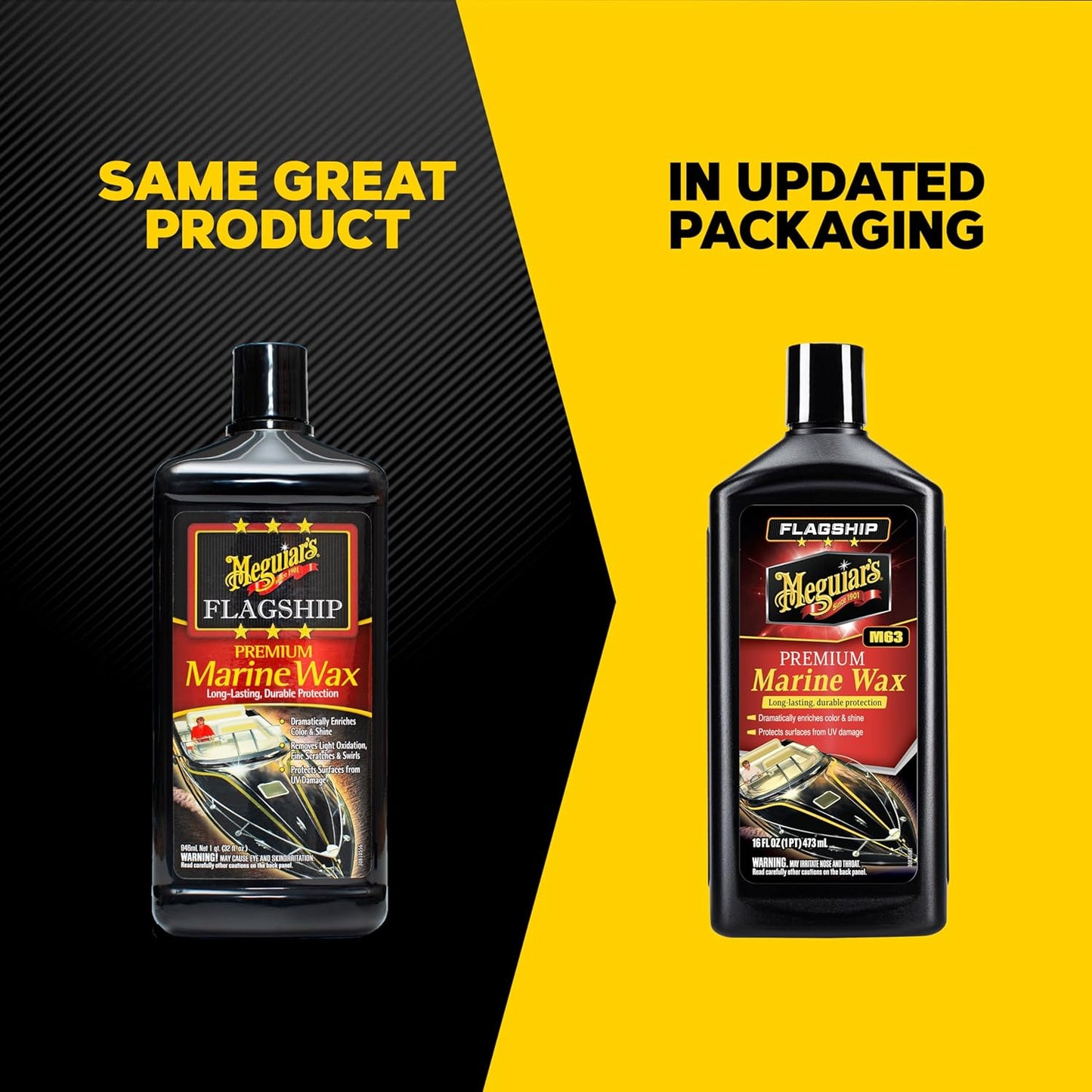 Meguiar's M6332 Flagship Premium Marine Wax, Easy to Use Boat Polish and Wax, Remove Scratches, Swirls, and Oxidation While Leaving Lasting Protection, 32 Oz Bottle
