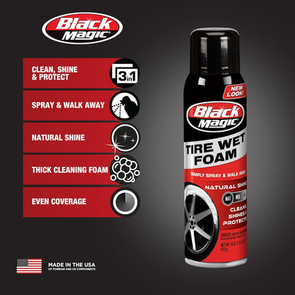 Black Magic 120228 Intense Foam Wheel & Tire Cleaner, High-Foaming Formula for Deep Cleaning, Removes Dirt, Grime & Brake Dust – Safe on All Wheels, 22 Fl Oz