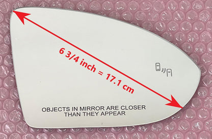Blind Spot Passthrough Mirror Glass with Full Size Adhesive for Volkswagen | 2015 – 2021 Golf | 2019 – 2024 Jetta | 2015 – 2024 GTI | Passenger Side View Right RH