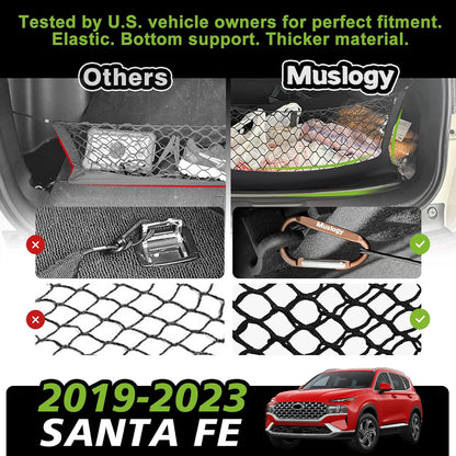 Muslogy Truck Bed Cargo Net Trunk Netting Compatible with 2023-2025 2026 Honda CR-V Accessories, Pickup Cargo Organizer SUV Sedan Storage Net w/Heavy Duty Carabiners - Colors B