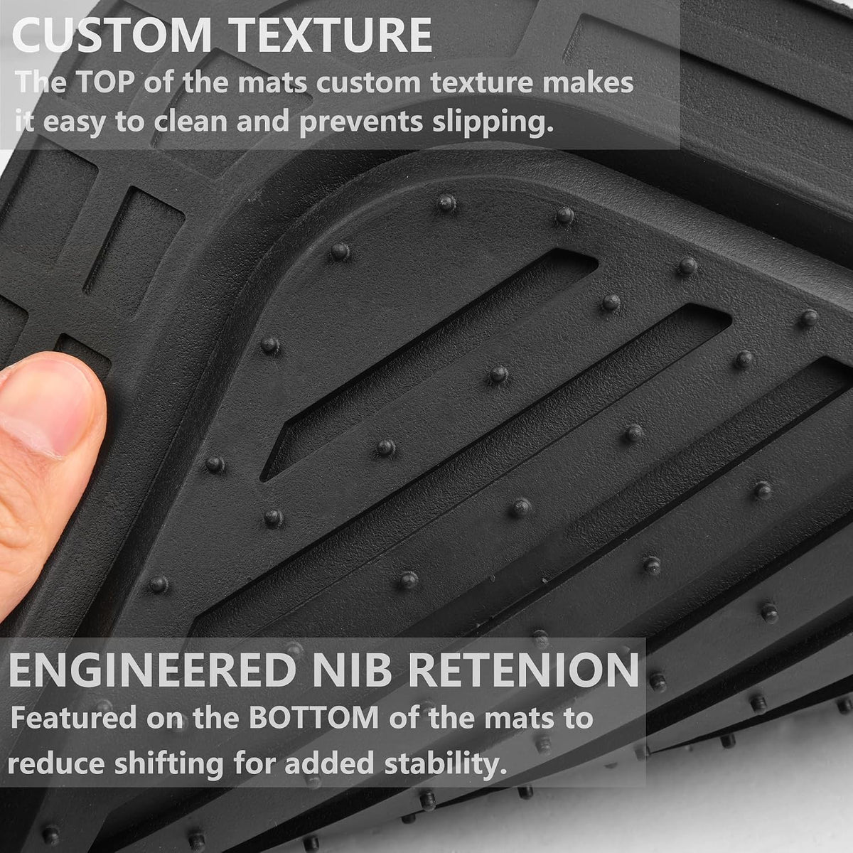 CAR PASS Heavy Duty Rubber Floor Mats 4-Piece,Pink Car Mats Full Sets Anti-Slip,Waterproof Universal Trim-to-Fit for Car SUV Truck, Durable All Weather Automotive Car Mats for Women,Girly(All Pink)