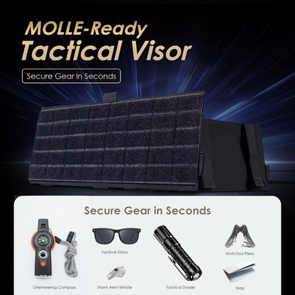 ONETIGRIS Molle Visor Panel Organizer, Tactical Car Sun Visor Organizer Molle Patch Panel Vehicle Visor Storage Holder Pouch, Molle Webbing with Hook-and-Loop Straps for Cars, Trucks, Suvs etc.