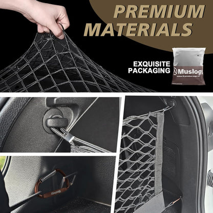 Muslogy Truck Bed Cargo Net Trunk Netting Compatible with 2023-2025 2026 Honda CR-V Accessories, Pickup Cargo Organizer SUV Sedan Storage Net w/Heavy Duty Carabiners - Colors B
