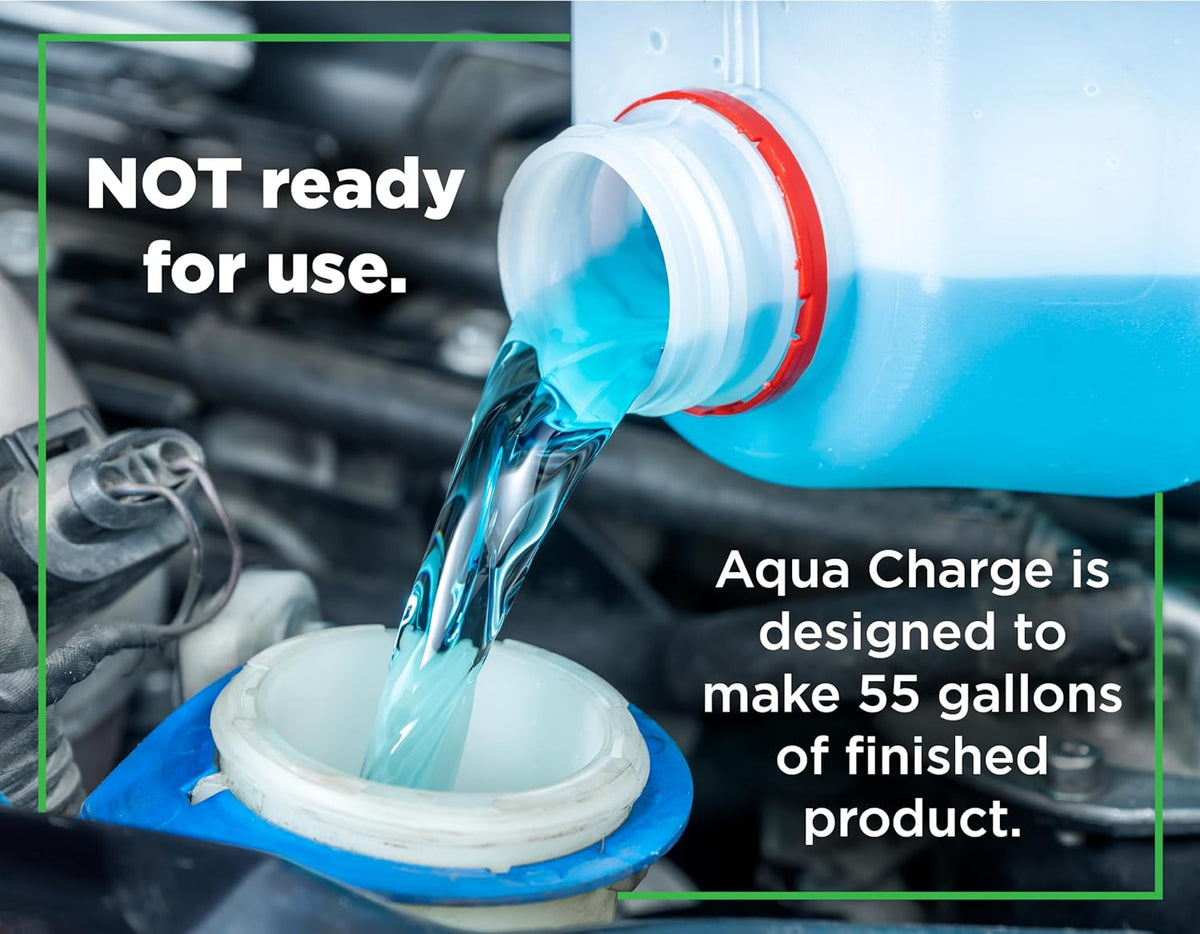 Sanco Industries Aqua Charge - Windshield Washer Fluid Ultra Concentrate, 1 Bottle Makes 55 Gallons - 32 Ounces