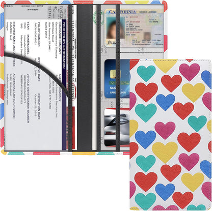 LumiMokki Premium Car Registration & Insurance Card Holder with Magnetic Shut, Vehicle Glove Box Car Organizer - For Documents, Cards, License (Black)