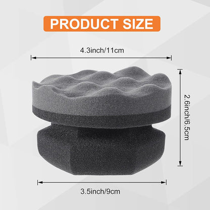 BBTO 6 Pcs Tire Hex Grip Dressing Applicator Washable Shine Applicator Dressing Pad Car Detailing Foam Sponge Reusable Cleaner Sponge for No Slip Tire