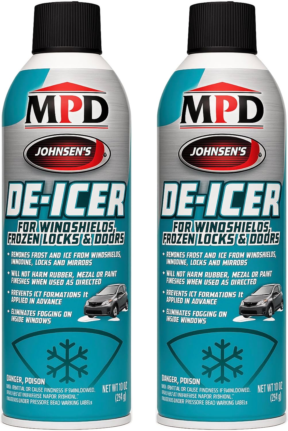 MPD Cobalt Charm Windshield De-Icer Spray – Fast Acting Ice & Frost Remover for Car Windows, Mirrors, Locks & Doors | Prevents Refreezing | Safe for Paint, Metal & Rubber | 10 oz Aerosol Can (2-Pack)