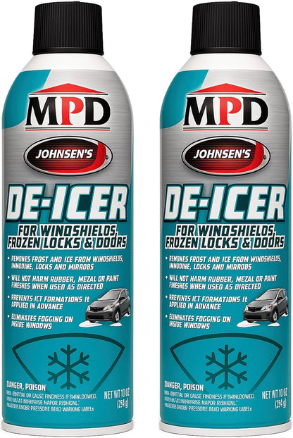 MPD Cobalt Charm Windshield De-Icer Spray – Fast Acting Ice & Frost Remover for Car Windows, Mirrors, Locks & Doors | Prevents Refreezing | Safe for Paint, Metal & Rubber | 10 oz Aerosol Can (2-Pack)