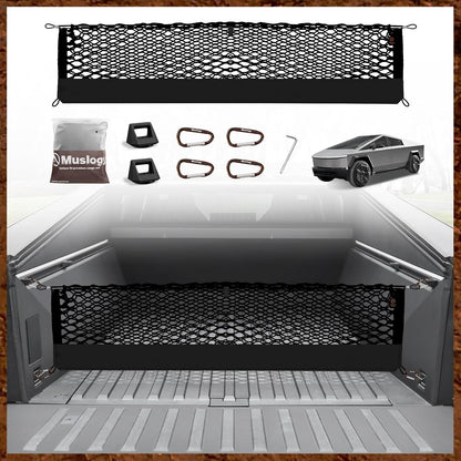 Muslogy Truck Bed Cargo Net Trunk Netting Compatible with 2023-2025 2026 Honda CR-V Accessories, Pickup Cargo Organizer SUV Sedan Storage Net w/Heavy Duty Carabiners - Colors A