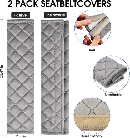 Universal Car Seat Belt Pads Cover,Seat Belt Shoulder Strap Covers Harness Pad for Car/Bag,Soft Comfort Helps Protect You Neck and Shoulder from The Seat Belt Rubbing(2-Pack)
