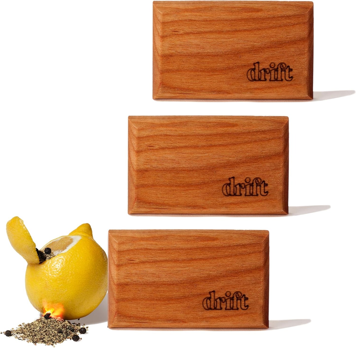 Drift Car Air Freshener - The Original Wood Air Freshener - Car Odor Eliminator - Long Lasting Scent - Metal Clip - Essential Oils - Clean Ingredients - Variety 3 Pack Refill - NO CLIP INCLUDED
