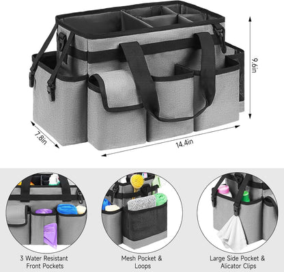 Cleaning Caddy,Cleaning Bag for Housekeepers,Cleaning Supplies Organizer with Handle,Black