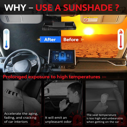 KAYZT Windshield Sun Shade for 2019-2025 2026 Chevy Silverado 1500 /GMC Sierra 1500 2500HD 3500HD Foldable Sunshade Front Window Custom Fit Car Accessories - Colors C