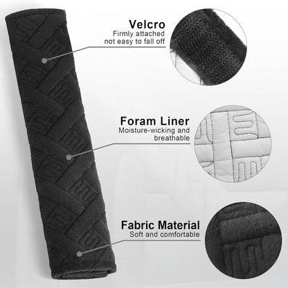 JUSTTOP 2-Pack Universal Car Seat Belt Pads Cover for A More Comfortable Driving, Seat Belt Shoulder Strap Covers Harness Pad for Car Interior Accessories(Black)