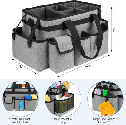Cleaning Caddy,Cleaning Bag for Housekeepers,Cleaning Supplies Organizer with Handle,Black