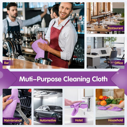 FIXSMITH Microfiber Cleaning Cloth - Pack of 50, Microfiber Towels for Cars 16 x 12 in, Highly Absorbent Cleaning Rags, Lint-Free, Streak-Free Cleaning Cloths for Car Kitchen Home Office