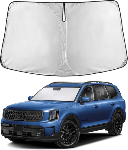 EcoNour Car Windshield Sun Shade | 2025 Upgraded Innovative No-Light-Pass Technology for Maximum Coverage | Foldable Sun Shade Keeps Your Vehicle Cool | Must-Have Car Accessories | Small (59" x 29") - Colors B