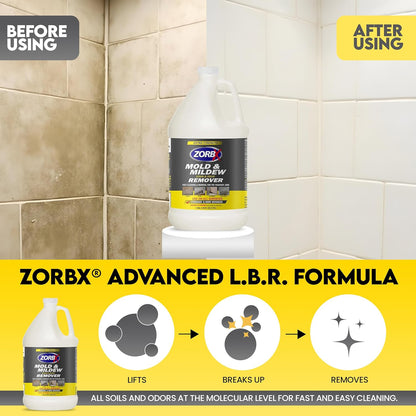 ZORBX Extra Strength Remover & Cleaner Spray 24 FL Oz – Scrub Free Formula - Bleach Free Stain & Smell Eliminator for Shower, Bathroom, Ceiling, Carpet, Cars, Walls & Wood