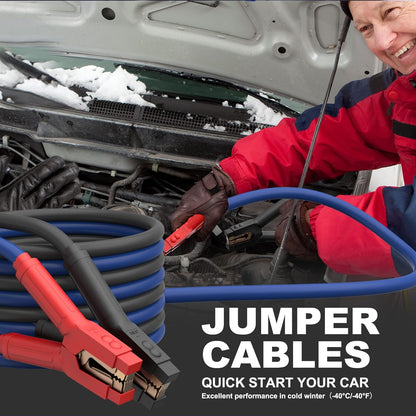 EXTRESPO Heavy Duty Jumper Cables - 4 Gauge 20 Feet 600Amp Automotive Booster Cables for Car Battery, for Car, SUV and Trucks, Jumper Cables Kit with Carry Bag, Gloves, Brushes (4 Gauge 20 FT)…