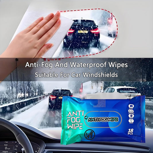 90 Pcs Anti Fog Wipes for Car Windshield & Helmet - Long Lasting Windshield Fog Prevention & Interior Glass Cleaner - Safe for Motorcycle Visor, Ski Goggles, Mirrors - Quick Defog & Clear Vision