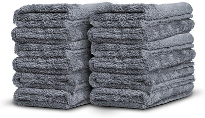 Adam's Borderless Grey Microfiber Towel (6pk) - Premium Ultra Soft Car Detailng Towel Cloths, 480gsm - Safe for Car Wash, Home Cleaning & Pet Drying Cloths (16 Inch x 16 Inch)