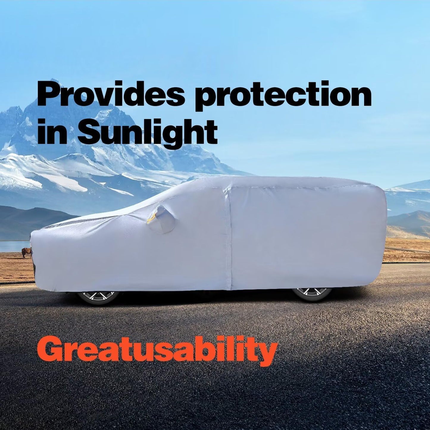 Large SUV Car Cover for Chevy Suburban 100% Waterproof All Weather, Heavy Duty Outdoor Full Exterior Covers Rain Sun Wind UV Protection. - Colors B