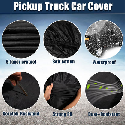 X AUTOHAUX SUV Car Cover for Chevrolet Tahoe 4 Door 2007-2024 Outdoor Waterproof Sun Rain Dust Wind Snow Protection 190T PU W/Driver Door Zipper Black