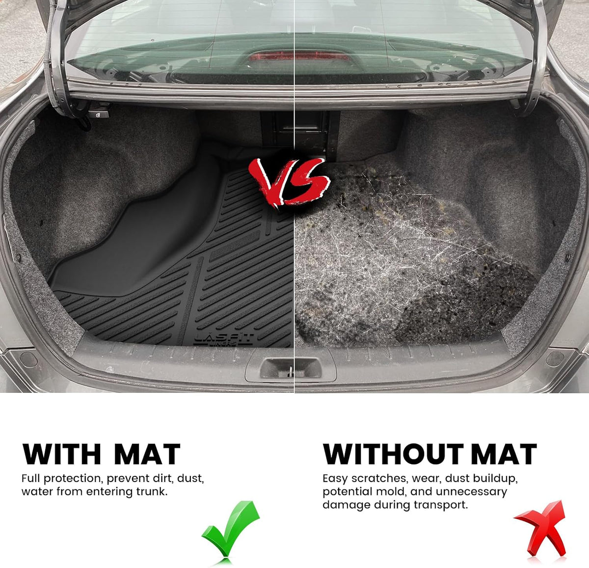 LASFIT Full Set Floor Mats for Honda CR-V 2026 2025 2024 2023 (Gasoline & Hybrid & e:FCEV), All Weather TPE Custom Fit Floor Liners 1st & 2nd Row & Seat Back Mat & Cargo Mat (Upper Position)
